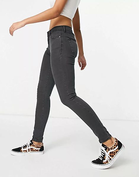 Topshop – Leigh – Jeans in verwaschenem Schwarz günstig online kaufen