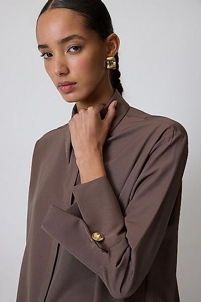 touche prive Hemdbluse Poplin Shirt mit Weiten Manschetten, Schwarz günstig online kaufen