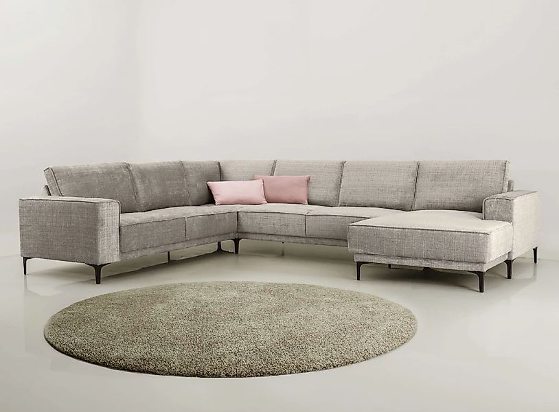 PLACES OF STYLE Wohnlandschaft "XXL Sofa Oland, Struktur, Flachgewebe, Luxu günstig online kaufen
