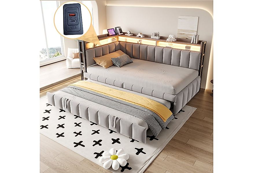 STILVORA Schlafsofa 90×200 mit Ausziehbett&Matratze,Tagesbett Daybett mit L günstig online kaufen