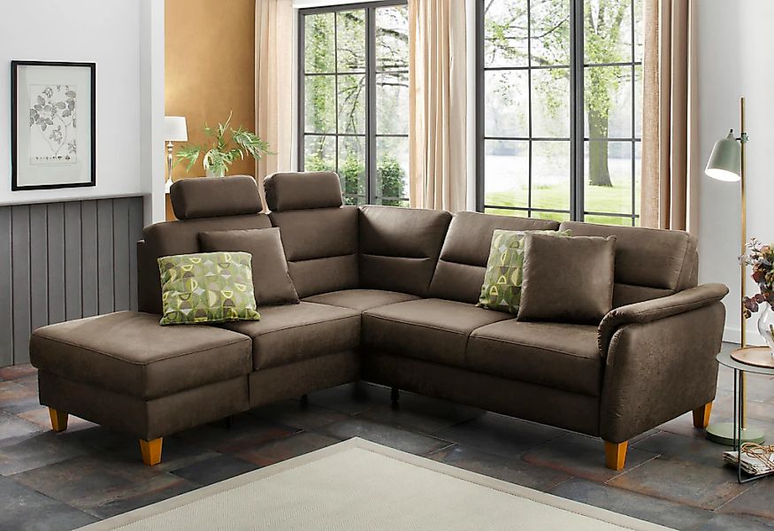 Home affaire Ecksofa "Palmera L-Form, B: 236 cm" optional Bettfunktion & Be günstig online kaufen