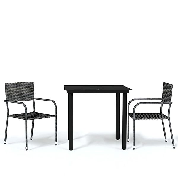 vidaXL 3-Tlg Garten-Essgruppe Grau 3099583 günstig online kaufen