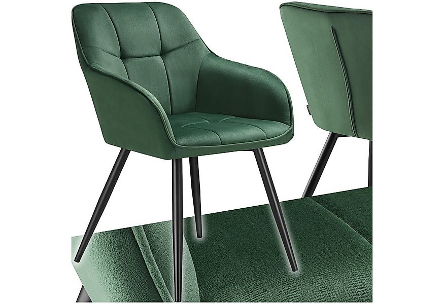 tectake Esszimmerstuhl Stuhl Marilyn, Samtoptik, gesteppt (Set, 1 St), Extr günstig online kaufen