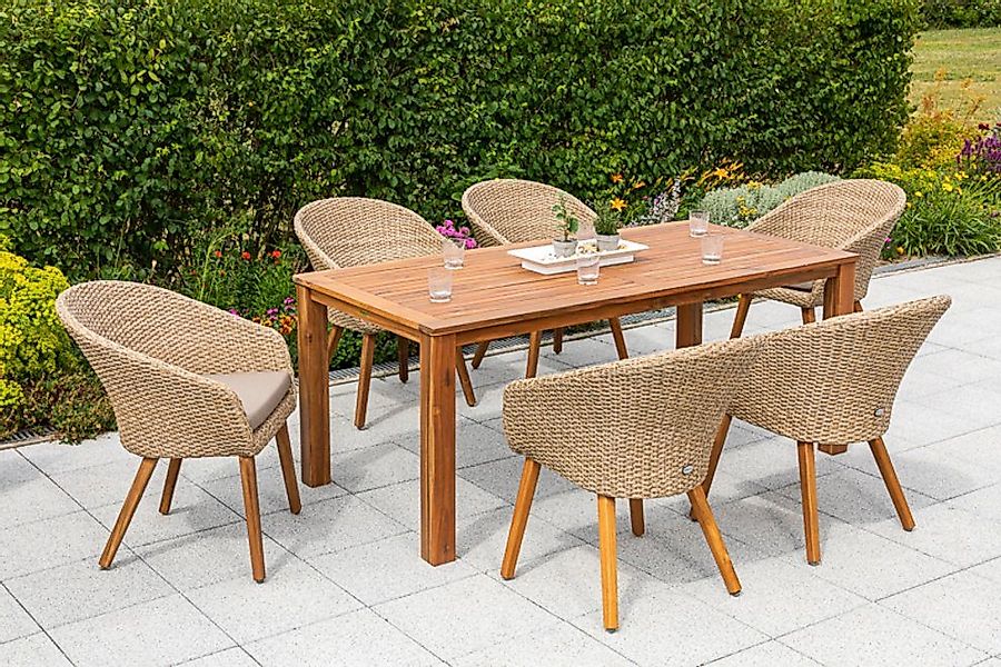 MERXX Garten-Essgruppe Arrone, (7-tlg), 6 Sessel günstig online kaufen