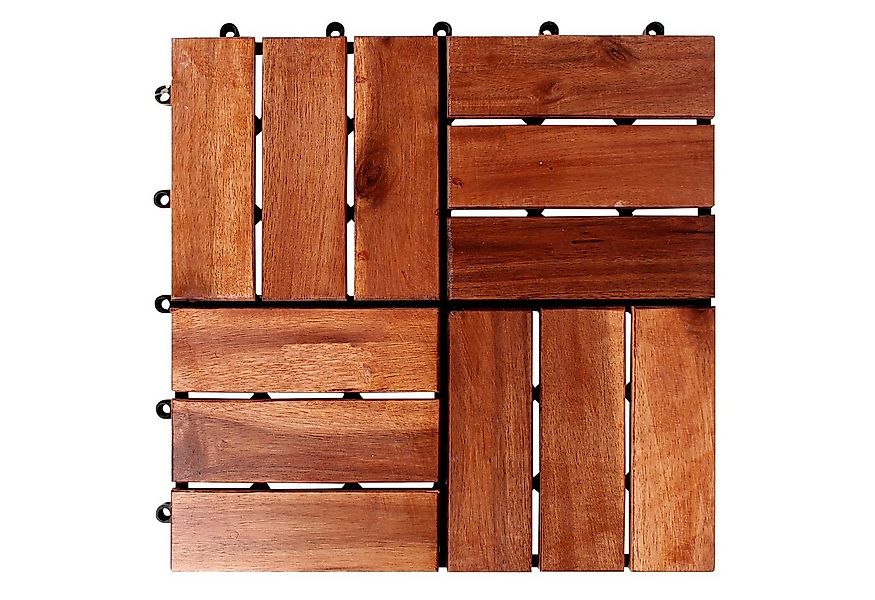 Mojawo Klickfliese Holzfliese Akazienholz 30x30 cm Fliese Stecksystem Zusch günstig online kaufen