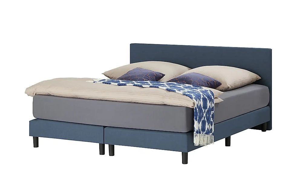 Boxspringbett  Cisano ¦ blau ¦ Maße (cm): B: 140 H: 91 Betten > Boxspringbe günstig online kaufen