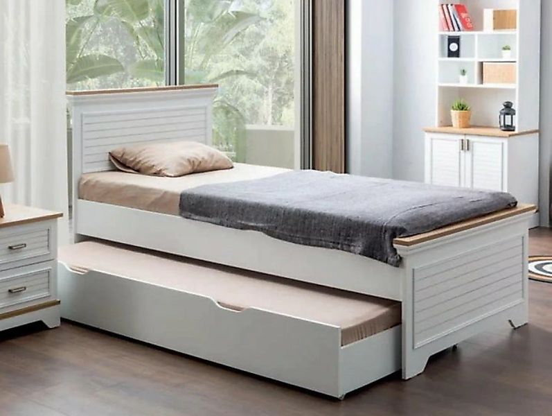 JVmoebel Kinderbett, Doppelbett mit Bettschublade Möbel Holz Betten Kinderb günstig online kaufen