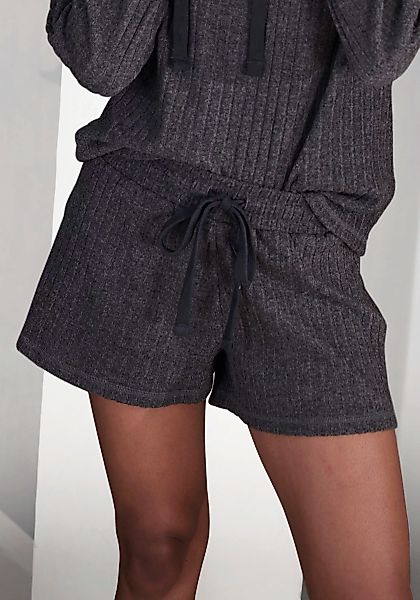 LASCANA Shorts, Lounge-/ Strickshorts meliert mit Bindeband, Loungewear günstig online kaufen