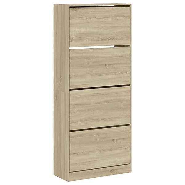 vidaXL Schuhschrank mit 4 Klappen Sonoma-Eiche 80x34x187,5 cm 3214380 günstig online kaufen