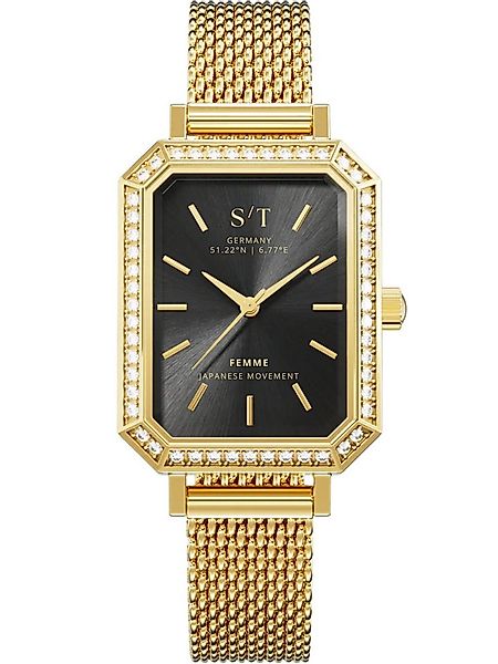 S&T Design Quarzuhr Damen Armbanduhr Edelstahl Diamant Damenuhr S/T FEMME, günstig online kaufen