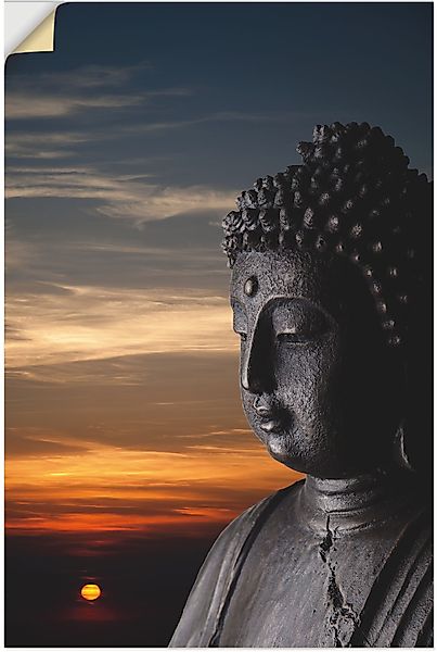 Artland Wandbild »Buddha Statue vor Sonnenuntergang«, Buddhismus, (1 St.), günstig online kaufen