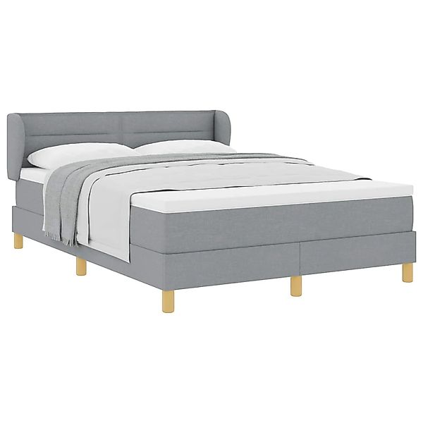 vidaXL Boxspringbett mit Matratze Hellgrau 140 x 200 cm Stoff 3340150 günstig online kaufen