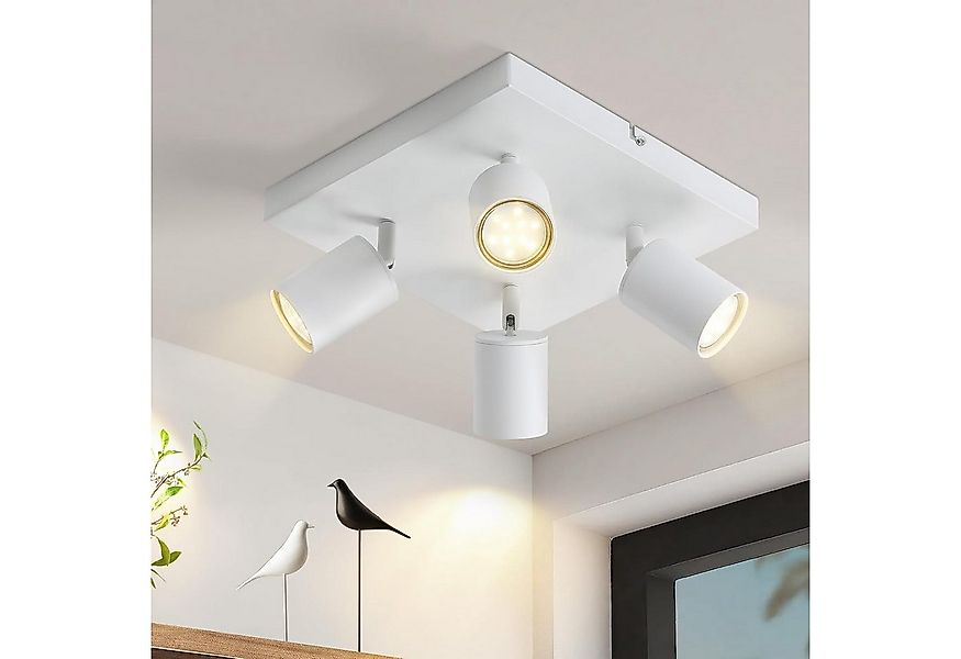 Nettlife Deckenstrahler Deckenstrahler Weiß GU10 4/6 Flammig, 330° Schwenkb günstig online kaufen