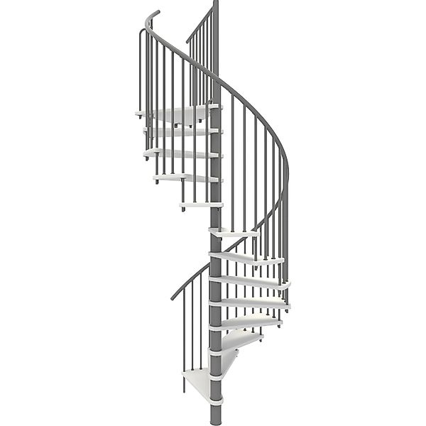 Minka Spindeltreppe Spiral Smart Weiß Grau Ø140 cm Geschoßhöhe bis 305,5 cm günstig online kaufen