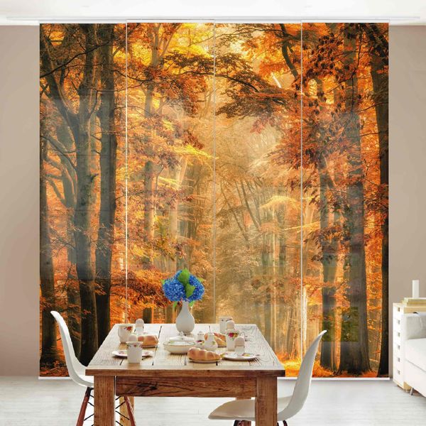 Bilderdepot24 Schiebegardine modern Flächenvorhang blickdicht Märchenwald günstig online kaufen