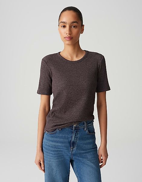 OPUS Kurzarmshirt SULCHEN aus melangiertem Rippjersey günstig online kaufen