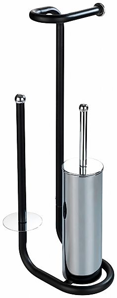 WENKO WC-Garnitur "Universalo" aus Metall integrierter Toilettenpapierhalte günstig online kaufen