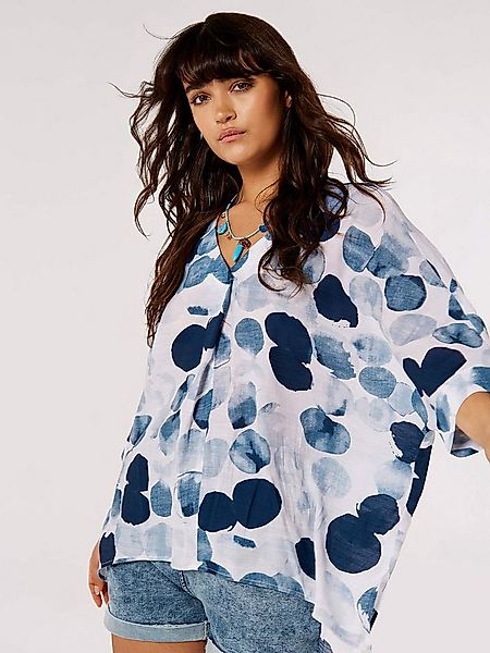 Apricot Funktionstop Potato Paint Print Pleat mit Kellerfalte günstig online kaufen