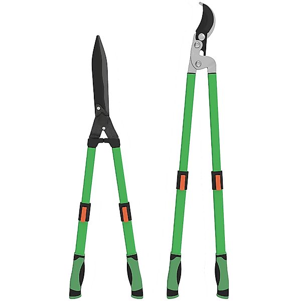 Outsunny Heckenschere Set 2-teilig Gartenschere Messerlänge 90 cm Astschere günstig online kaufen
