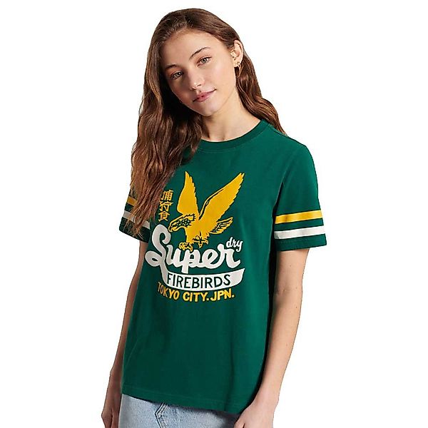 Superdry Bonded Varsity Kurzarm T-shirt M Mid Pine günstig online kaufen