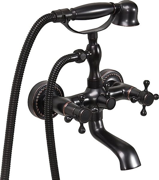 TRIZERATOP Wannenarmatur Badewannenarmatur RETRO BLACK, Duscharmatur Nostal günstig online kaufen
