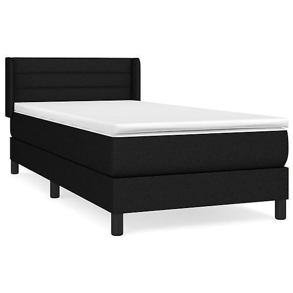 furnicato Bett Boxspringbett mit Matratze Schwarz 90x200 cm Stoff (1-tlg) günstig online kaufen