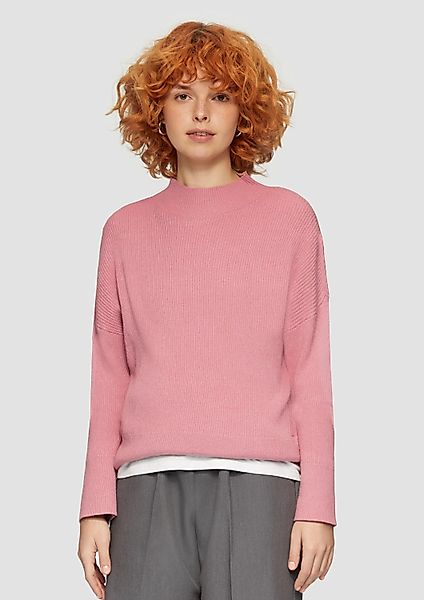 QS Longpullover Strickpullover Rippstrickpulover mit weiten günstig online kaufen