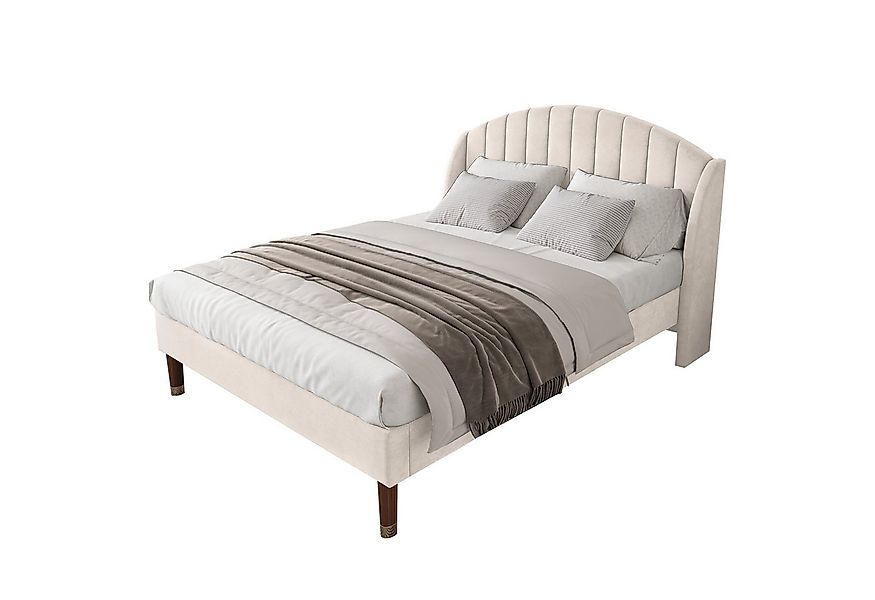 Flieks Polsterbett, Doppelbett Massivholzbett Kiefer 160x200cm Samt günstig online kaufen