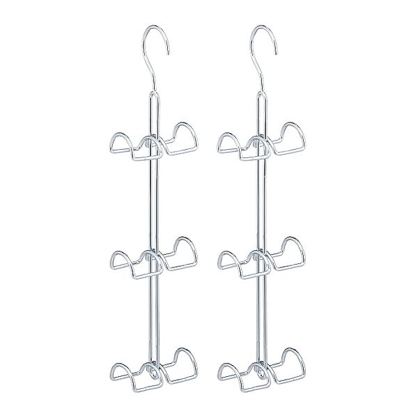 relaxdays Kleiderbügel 2 x Handtaschenbügel silber günstig online kaufen