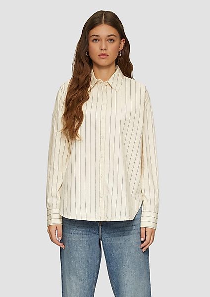 QS Langarmbluse Bluse Oversized-Hemdbluse mit Nadelstreifen günstig online kaufen