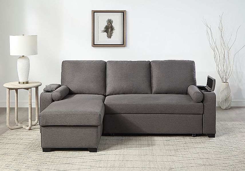 ATLANTIC home collection Ecksofa "Gorje L-Form", mit Schlaffunktion, Staura günstig online kaufen