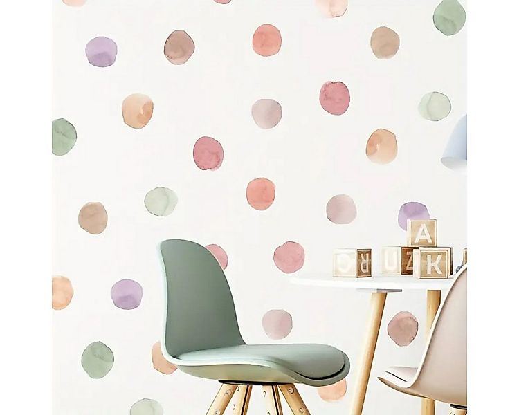 Montegoni Wandtattoo Pastell Polka Dot Wandsticker – 36 Aquarell Punkte Wan günstig online kaufen
