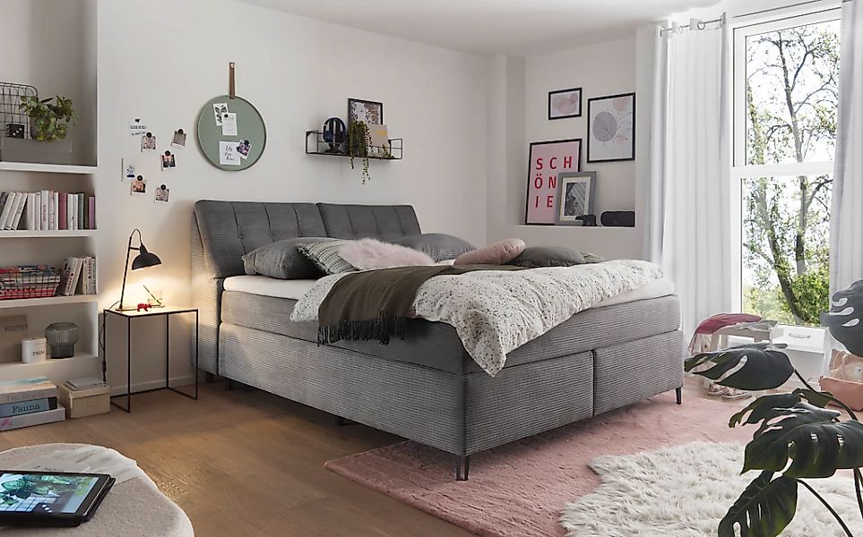 set one by Musterring Boxspringbett "Fairfield" Kopfteil in Kassenoptik, Me günstig online kaufen