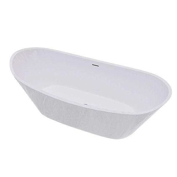 Duschparadies Freistehende Badewanne 170x72cm Schiffsform mit Siphon Acryl günstig online kaufen