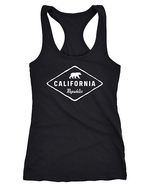 Neverless Tanktop Damen Tank-Top California Republic Bear Badge Bär Sunshin günstig online kaufen