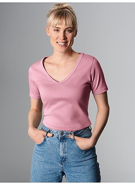 Trigema T-Shirt TRIGEMA V-Shirt aus Baumwolle/Elastan günstig online kaufen