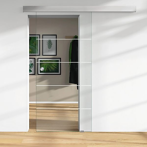 Glasschiebetür ESG Floatglas Dekor Siebdruck 36/39 DIN LI/RE 2060 x 940 x 8 günstig online kaufen