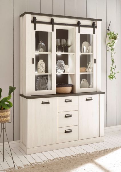 Home affaire Buffet "SHERWOOD" Holz Dekor, mit Scheunentorbeschlag und Apot günstig online kaufen
