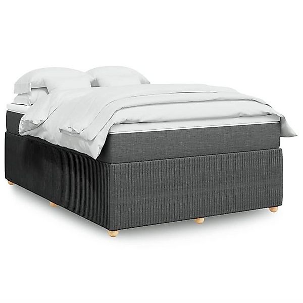 vidaXL Boxspringbett, Boxspringbett mit Matratze Dunkelgrau 160x200 cm Stof günstig online kaufen