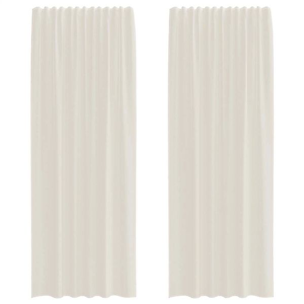 vidaXL Voile Vorhänge mit Stangentaschen 2 Stk Creme 4102180 günstig online kaufen