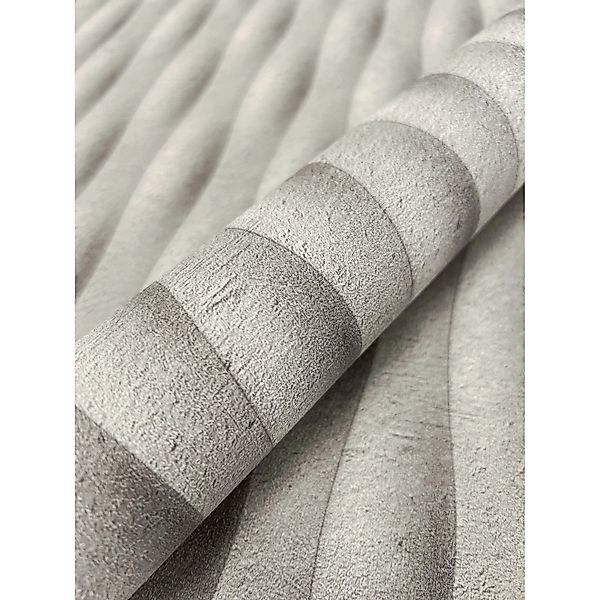 Newroom Vliestapete Sita Hellgrau Streifen Modern Strukturiert FSC® günstig online kaufen