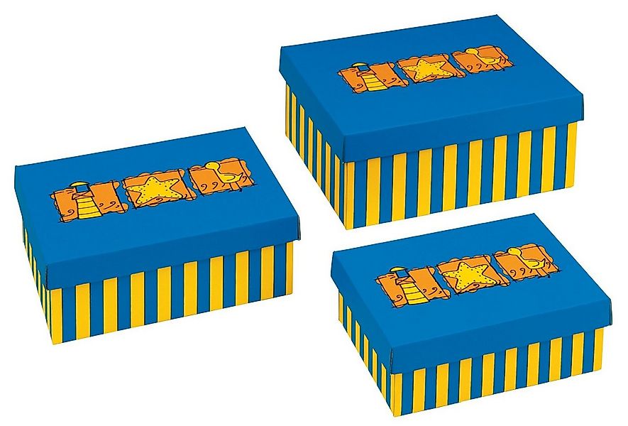 NIPS Aufbewahrungsbox BEACH (3er Set), Sommer-Motiv, Wellkarton, Karton, Pa günstig online kaufen