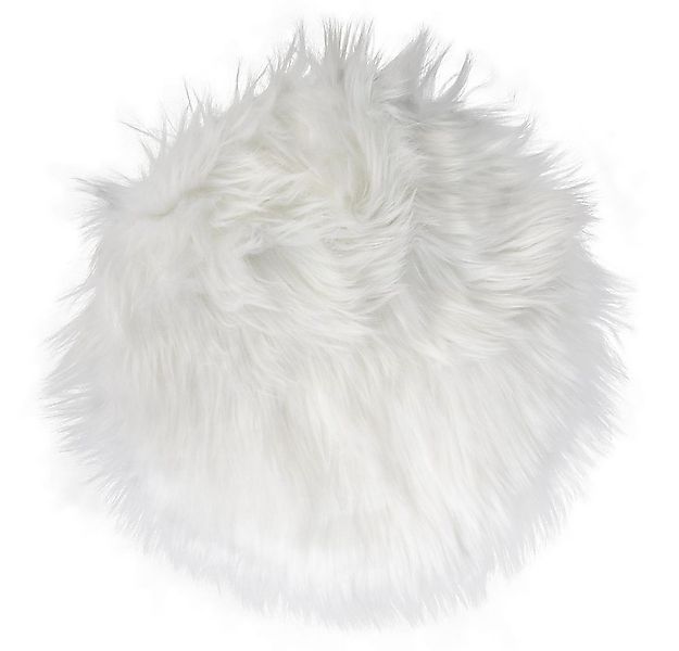 MICA Fellteppich Dekofell rund - weiß - ca. 35 x 2,3 cm, Höhe: 2,3 mm günstig online kaufen