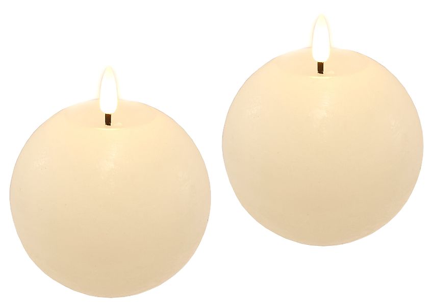 I.GE.A. LED-Kerze "LED Echtwachskerze 2er Set" Mit Timer Flackernd Stumpenk günstig online kaufen