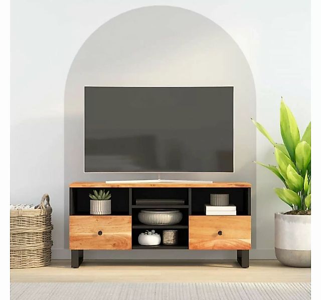 furnicato TV-Schrank 100x33x46 cm Massivholz Akazie und Holzwerkstoff günstig online kaufen