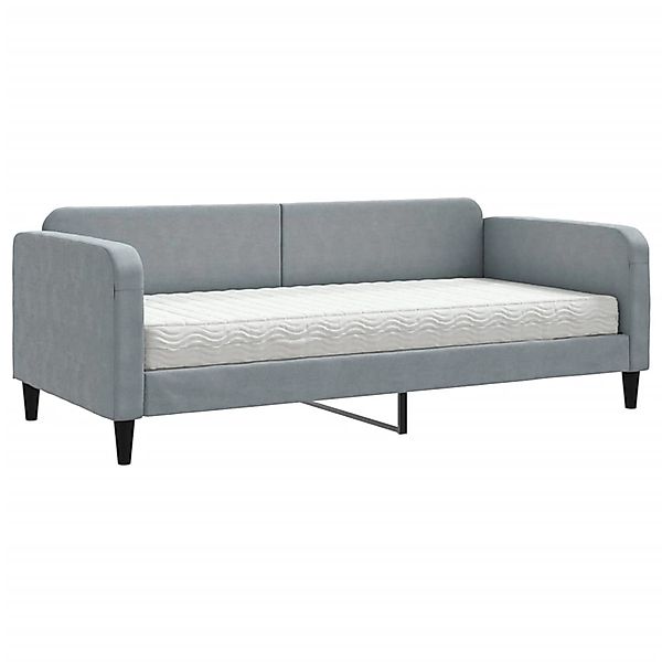 vidaXL Bett Tagesbett mit Matratze Hellgrau günstig online kaufen