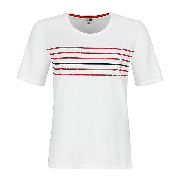modAS T-Shirt Damen Kurzarmshirt mit Anker-Streifen-Print günstig online kaufen