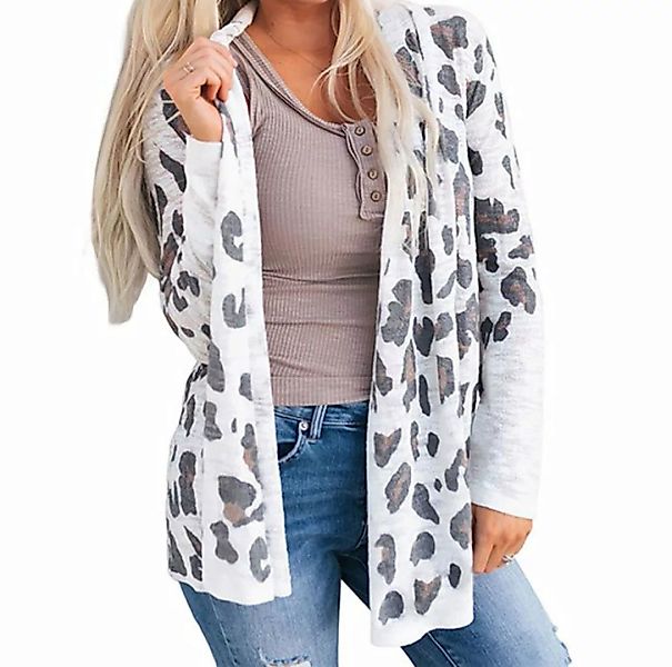 AFAZ New Trading UG Cardigan Damen-Cardigan, dünn, Leopardenmuster, langärm günstig online kaufen