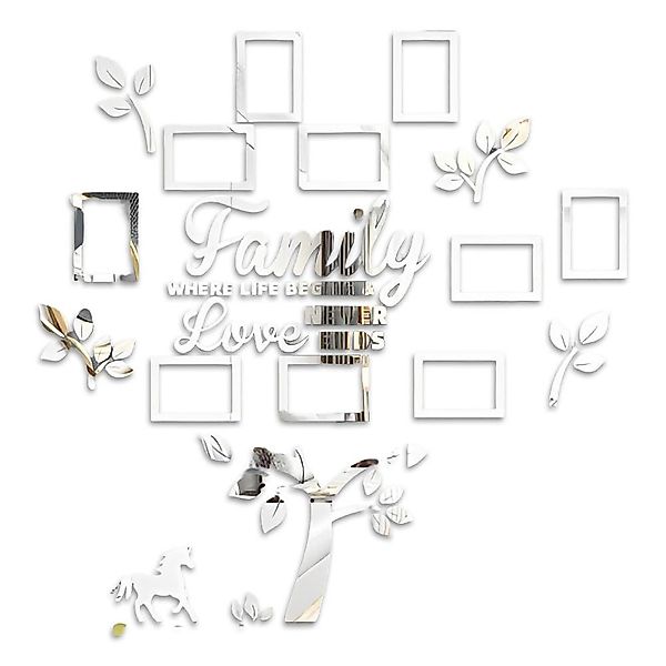 Coonoor 3D-Wandtattoo Familienstammbaum Wandaufkleber mit Foto-Rahmen, 3D A günstig online kaufen