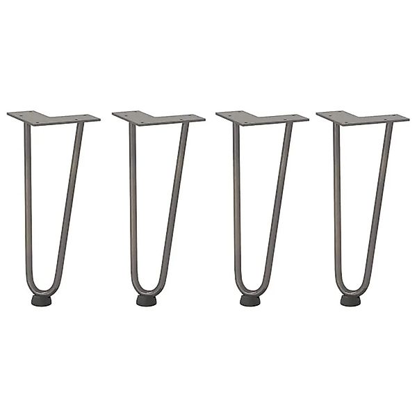 vidaXL Haarnadelbeine für Couchtisch 4 Stk Naturstahl 30 cm Massivstahl 401 günstig online kaufen
